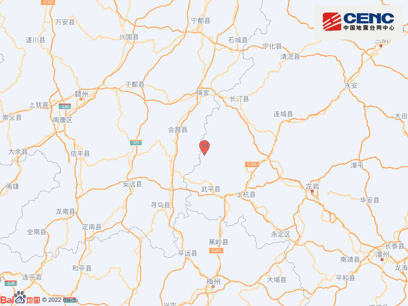 福建龙岩市武平县发生2.7级地震