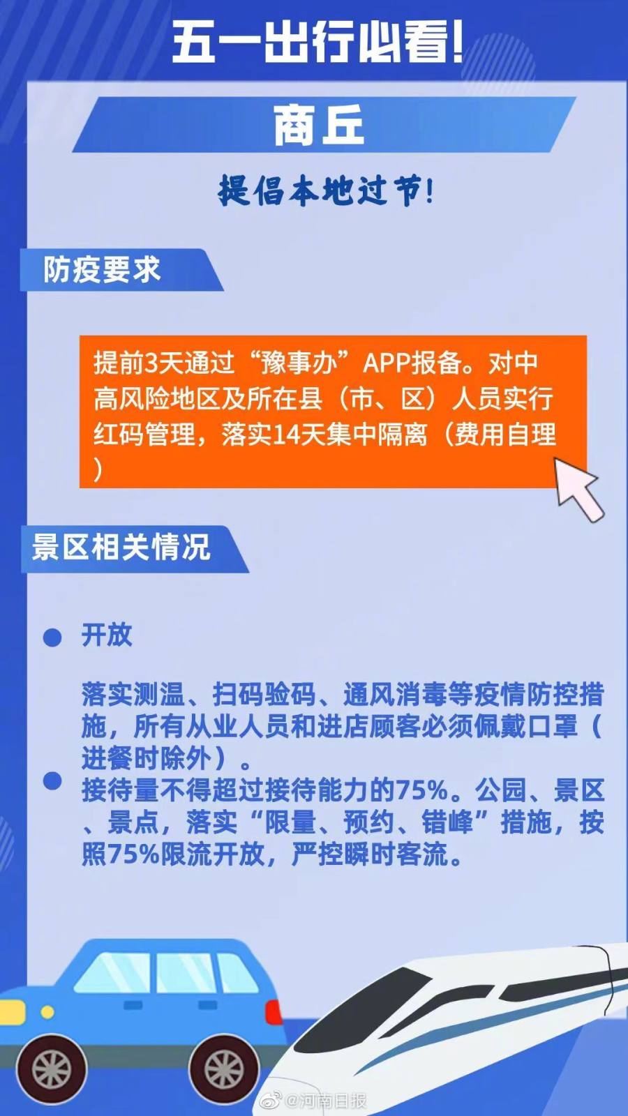 出行必看！五一河南各地出行政策来了